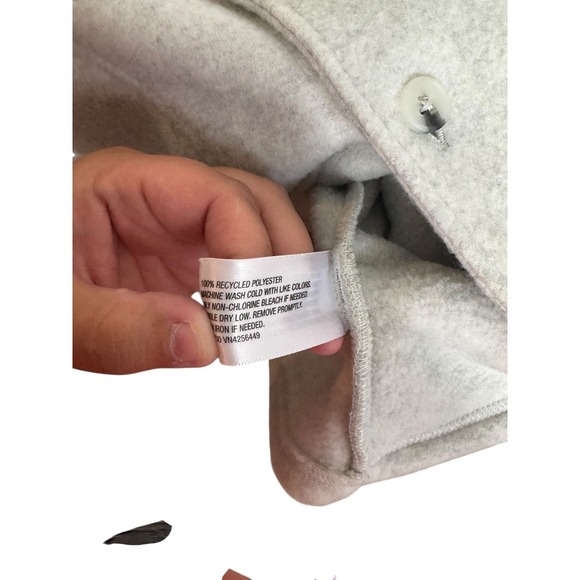 Goodfellow Women's Sherpa Jacket Medium Gray Pockets Warm Oversized - Picture 3 of 5